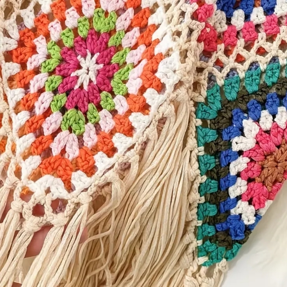 Crochet Colorblock Cami Tops - Picture 3 of 8